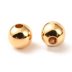 Real 18K Gold Plated Brass Spacer Beads, Long-Lasting Plated, Round, Real 18K Gold Plated, 3mm, Hole: 0.9mm
