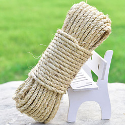 Tan 30M Jute Cord, Round, for Gift Wrapping, Party Decoration, Tan, 6mm, about 32.81 Yards(30m)/pc