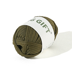 Olive Polyester Cloth Yarn, For Hand Knitting Thick Thread, Crochet Cloth Yarn, Olive, 5mm, about 32.81 Yards(30m)/Skein