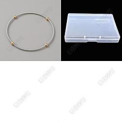 Золотой & Цвет Нержавеющей Стали 16шт. браслет из нержавеющей стали с цепочками-спутниками, эластичный, для женщин, золотые и нержавеющая сталь цвет, внутренний диаметр: 2-1/4 дюйм (5.8 см)