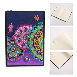 Flower DIY Christmas Theme Diamond Painting Notebook Kits, including PU Leather Book, Resin Rhinestones, Pen, Tray Plate and Glue Clay, Flower, 210x150mm
