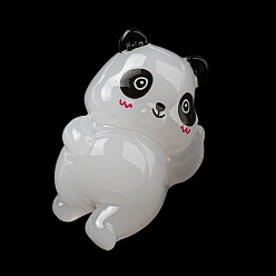 Панда Светящийся орнамент из смолы, Светящаяся в темноте минифигурка, украшение для мультяшного дисплея, панда, 23x33x25 мм