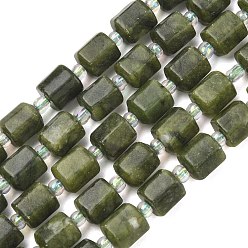 Chinese Jade Натуральные китайские бусины из южного нефрита, граненые, шестиугольник, 9.5~10.5x8~8.5x9~9.5 мм, отверстие : 1~1.2 мм, около 30 шт / нитка, 15.16''~15.94'' (38.5~40.5 см)