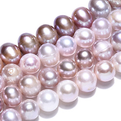 Plum Natural Cultured Freshwater Pearl Beads Strands, Potato, Plum, 6.5~7.5mm, Hole: 0.6mm, about 55~56pcs/strand, 14.57~14.76 inch(37~37.5cm)