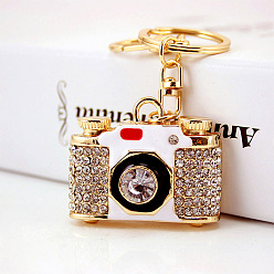Picture color Crystal Camera Keychain with Diamond Fashion Design Pendant Chain Jewelry