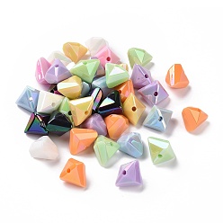 Mixed Color Opaque Acrylic Imitation Shell Beads, Triangle, Mixed Color, 18x21x16mm, Hole: 2.5mm