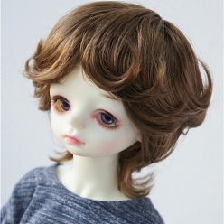 Sienna Imitation Mohair Doll Curly Wig Hair, for 1/3 DIY Boy BJD Makings Accessories, Sienna, fit for 8~9 inch(20.32~22.86cm) head circumference
