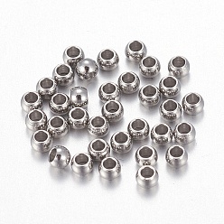 Stainless Steel Color 202 Stainless Steel Beads, Round, Stainless Steel Color, 2x1.5mm, Hole: 1mm