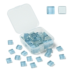 Светло-Синий 60 шт. Прозрачные стеклянные кабошоны, квадратный, голубой, 9.8x9.8x4 мм