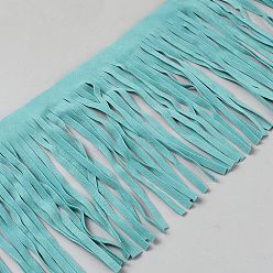 Turquoise Foncé Ruban à pompons en velours, turquoise foncé, 6-1/8 pouces (154 mm)