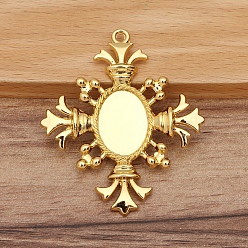 Oro Cabochon ajustes aleación, rombo, dorado, 52x45 mm