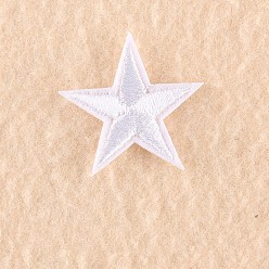 White Computerized Embroidery Cloth Iron on/Sew on Patches, Costume Accessories, Appliques, Star, White, 3x3cm