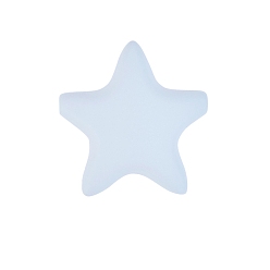 White Star Silicone Beads, Chewing Beads For Teethers, DIY Nursing Necklaces Making, White, 35x35mm