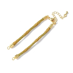 (932FM) Темно-синий аква-матовый с подкладкой Нейлона шнур браслеты, для изготовления браслета с соединителем, с реечным покрытием, золотыми застежками-карабинами и удлинителями цепочек, долговечный, без кадмия и без свинца, темно-золотистые, 5-3/4~6x1/8x1/8 дюйм (14.7~15.2x0.3 см)