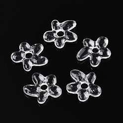 Прозрачный Бусины лэмпворк , цветок, прозрачные, 18.1x17~17.5x3~4 мм, отверстие : 3.8 мм