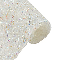 Cornsilk Glitter Resin Hotfix Rhinestone(Adhesive On The Back), Rhinestone Trimming, Costume Accessories, Rectangle, Cornsilk, 39.5x23.5x0.3cm