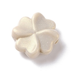 Бледно-Золотистый Непрозрачные акриловые бусины, блестящая бусина, 3d четырехлистный клевер, бледно золотарник, 15.5x16x5 мм, отверстие : 2 мм, Около 780 шт / 500 г