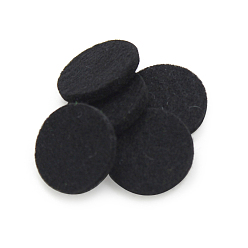 Black Fibre Perfume Pads, Essential Oil Diffuser Locket Pads, Flat Round, Black, 2.2cm
