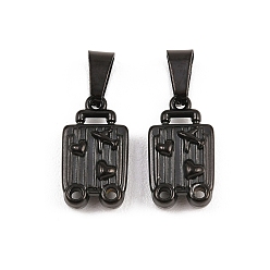 Черный 304 подвески из нержавеющей стали, подвеска для чемоданов, ионное покрытие (ip), чёрные, 17.5x10x5 мм, отверстие : 7x4.5 мм