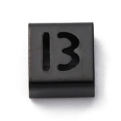 Letter B Ионное покрытие (ip) 304 квадратные подвески-слайдеры из нержавеющей стали, чёрные, В письме, 9x8x4 мм, отверстие : 3.5x8.5 мм