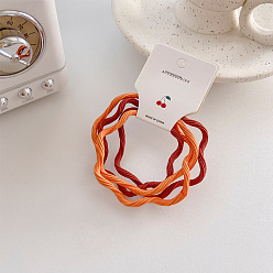 orange 4 strips one card Candy-colored hair tie for girls with Morandi color and wavy hair.