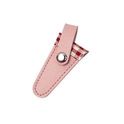 Pink Защитные чехлы из искусственной кожи с рисунком тартана, ножницы, треугольные, розовые, 8x3 см