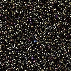 (RR458) Metallic Brown Iris Миюки круглые бусины рокайль, японский бисер, 11/0, металлических цветов, (rr 458) металлический коричневый ирис, 2x1.3 мм, отверстия : 0.8 mm, около 50000 шт / фунт
