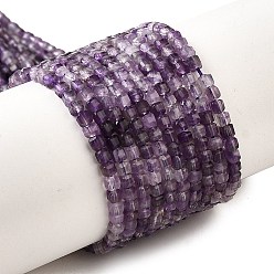 Аметист Природный аметист нитей бисера, граненые, кубические, 2.5x2.5x2.5 мм, отверстие : 0.7 мм, около 170 шт / нитка, 15.35'' (39 см)