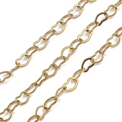 Настоящее золото 14K 304 ссылка цепи из нержавеющей стали сердце, с катушкой, пайки, ионное покрытие (ip), долговечный, реальный 14 k позолоченный, 2x3.3x0.2 мм