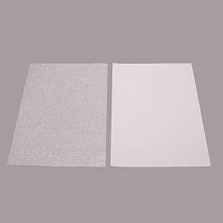 Silver Flash Powder Cardboard Paper, with Foam, DIY Glitter Crafts Party Decoration New Year Gifts Card, Rectangle, Silver, 40x30x0.2cm, about 10pcs/bag