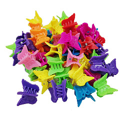 Mixed Color Kids Hair Accessories, Plastic Claw Hair Clips, Butterfly, Mixed Color, 17~18x18~19x21~22mm