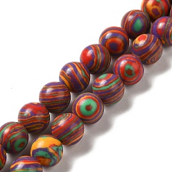 FireBrick Synthetic Malachite Dyed Beads Strands, Round, FireBrick, 8mm, Hole: 1.2mm, about 47~48pcs/strand, 14.96''~15.16''(38~38.5cm)