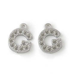 Letter G 304 Настройки горный хрусталь из нержавеющей стали кулон, цвет нержавеющей стали, Буква G, пригодный для стразов 1 мм, 8x6x1 мм, отверстие : 0.7 мм