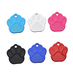 Mixed Color Aluminum Pendants, Blank Tags, Dog Paw Prints, Mixed Color, 28.5x27x1mm, Hole: 3mm