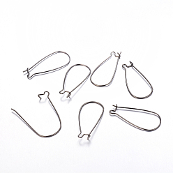 Bronze Boucles d'oreilles en laiton conclusions, sans plomb et sans cadmium, gris anthracite, Jauge 20~21, 33x14x0.7~0.8mm