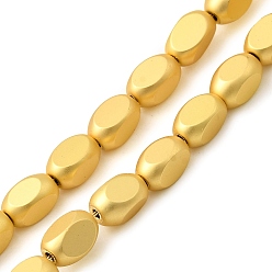 Матовый Золотой Стеклянные бусины с гальваническим покрытием , самородки, матовый золотой, 8x5x5 мм, отверстие : 1 мм, около 49 шт / нитка, 16.14'' (41 см)