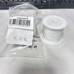 Белый 2 рулоны нейлонового шнура для китайского узла, нейлоновый шнур для изготовления украшений, белые, 0.8 мм, 38~40 м / рулон