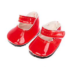 Red Imitation Leather Doll Shoes, for 18 inch American Girl Dolls Accessories, Red, 70x40x30mm