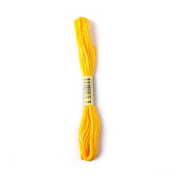 Gold Polyester Embroidery Threads for Cross Stitch, Embroidery Floss, Gold, 0.15mm, about 8.75 Yards(8m)/Skein