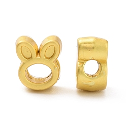 Matte Gold Color Rack Plating Alloy Bead Frame, Long-Lasting Plated, Lead Free & Cadmium Free, Rabbit, Matte Gold Color, 9x8x5mm, Hole: 2.3mm, Inner Diameter: 4x3mm