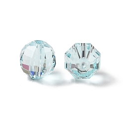 Светло-Голубой К 9 стекло, имитация Австрийские кристаллические шарики, граненые, круглая, Небесно-голубой, 10x10x10 мм, отверстие : 1.2 мм