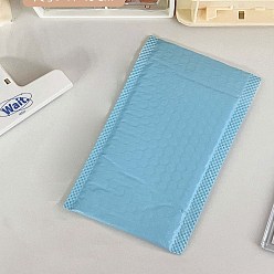 Light Sky Blue Plastic Film Package Bags, Bubble Mailer, Padded Envelopes, Rectangle, Light Sky Blue, 19x11cm