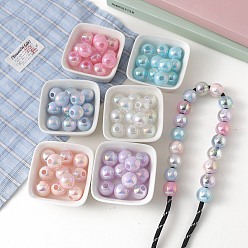 (52) Непрозрачная лаванда Прозрачные акриловые бусины с УФ-покрытием, радужный, круглые, с блеском порошок, разноцветные, 15.9x15.8x15.4 мм, отверстие : 5 мм