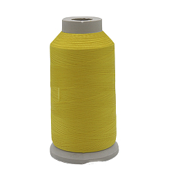 Gold 150D/2 Luminous Polyester Sewing Thread, Glow in Dark, Polyester Cord for Jewelry Making, Gold, 0.2mm, 1000 yards/roll