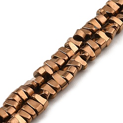 Copper Plated Electroplated Synthetic Non-Magnetic Hematite Beads Strands, Egg Shape, Copper Plated, 6x4x3mm, Hole: 1.2mm, about 147pcs/strand, 15.94''(40.5cm)