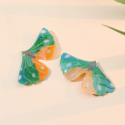 Средний Морско-зеленый Кулон из непрозрачной смолы, бабочка, средний морской зеленый, 16x30 мм, отверстие : 1 мм