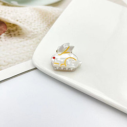 Miniature white rabbit 2.5cm Cute Bunny Hair Clip for Mini Fringe and Back Head Hairstyles