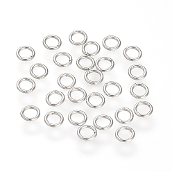 Stainless Steel Color 304 Stainless Steel Round Rings, Soldered Jump Rings, Closed Jump Rings, Stainless Steel Color, 21 Gauge, 4x0.7mm
