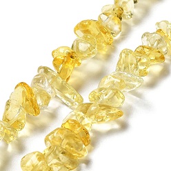 Yellow Handmade Lampwork Beads Strands, Chip, Yellow, 2.5~8x6~15x5~8mm, Hole: 0.9mm, 31.10~31.50''(79~80cm)