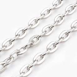 Платина Железо кабельные сети, несварные, Плоско-овальные, без кадмия и без свинца, платиновый цвет, 7x5.1x1.2 мм